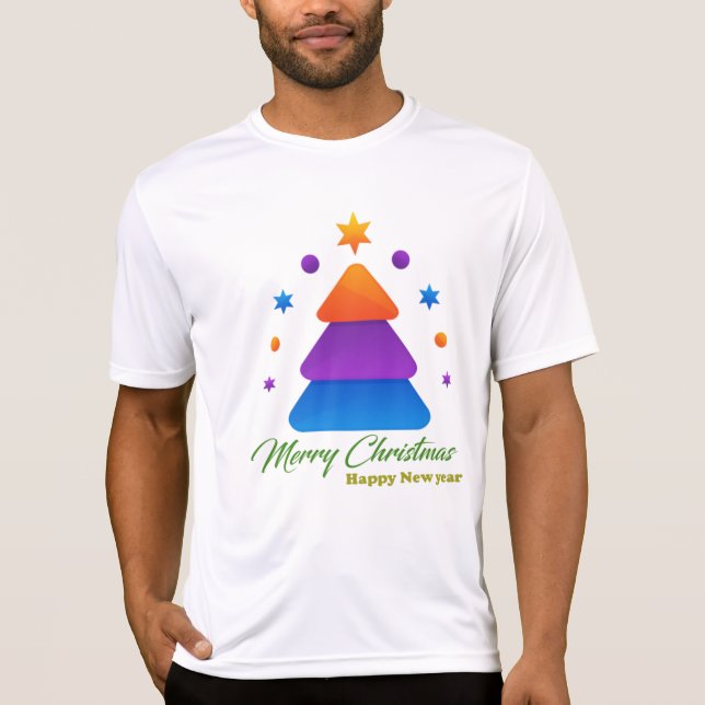 Merry Christmas Happy New Year Men’s Sport-Tek Com T-Shirt (Front)