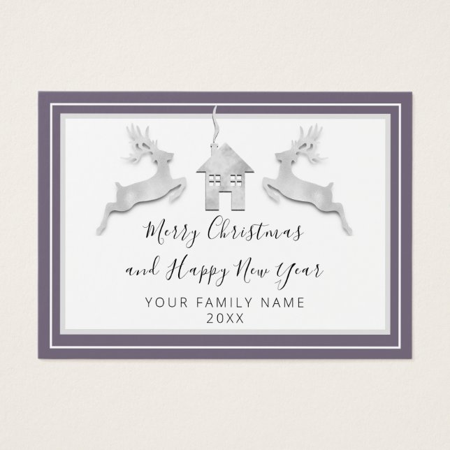 Merry Christmas Happy New Year Name White Smoky  (Front)
