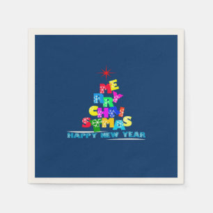 Merry Christmas Happy New Year Napkin
