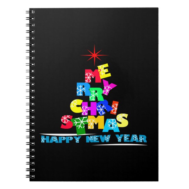 Merry Christmas Happy New Year Notebook (Front)