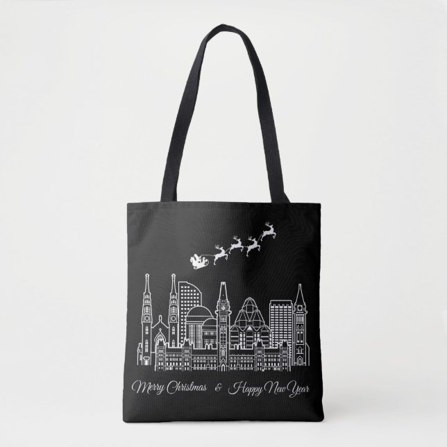 Merry Christmas Happy New Year Ottawa Canada Tote Bag (Front)