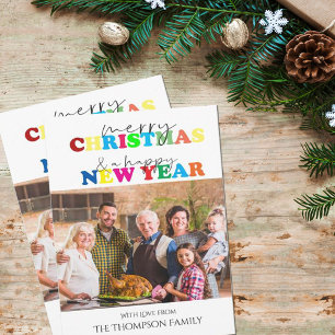 Merry Christmas & Happy New Year Photo Holiday Card