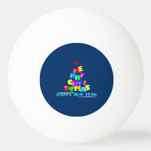 Merry Christmas Happy New Year Ping Pong Ball