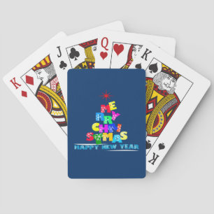 Merry Christmas Happy New Year Playing Cards