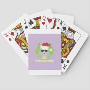 merry christmas happy new year playing cards