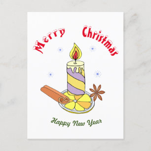 Merry christmas Happy New Year Postcard