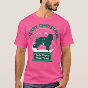 Merry Christmas Happy New Year Snow Ball Newfypoo  T-Shirt