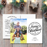 Merry Christmas Happy New Year Stamp Family Photo Postcard<br><div class="desc">Spread holiday cheer with this postcard featuring a Merry Christmas stamp and your custom photo. The backside features your custom greetings, name and note (or delete to leave space for a handwritten note). Add your return address to the back too. Festive and modern yet simple and classic - a card...</div>