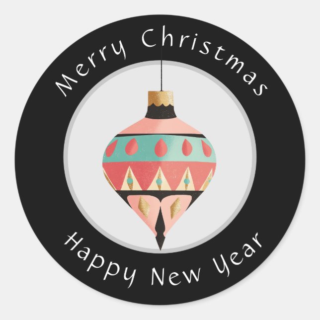 Merry Christmas & Happy New Year Sticker (Front)