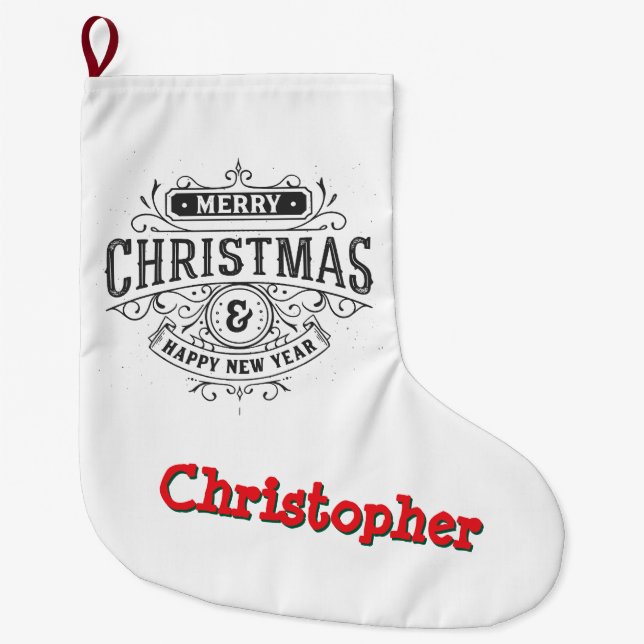 Merry Christmas & Happy New Year Stocking (Front)