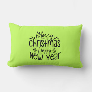 Merry Christmas Happy New Year T-Shirt Lumbar Cushion
