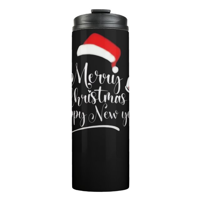 Merry Christmas & Happy New year T-Shirt Thermal Tumbler (Front)