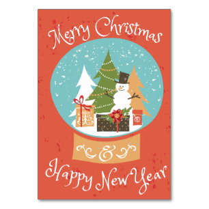 Merry Christmas Happy New Year Table Number