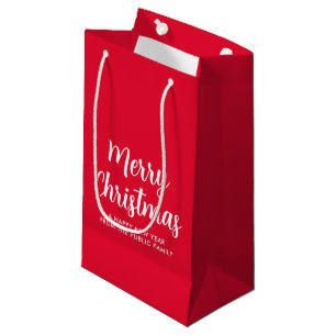 Merry Christmas Happy New Year Template Glossy Small Gift Bag