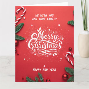 Merry christmas & happy new year  thank you card