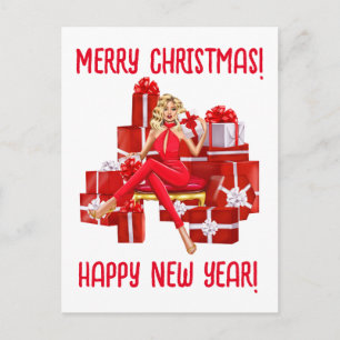 Merry Christmas.  Happy New Year.  Women Mum Sista Postcard