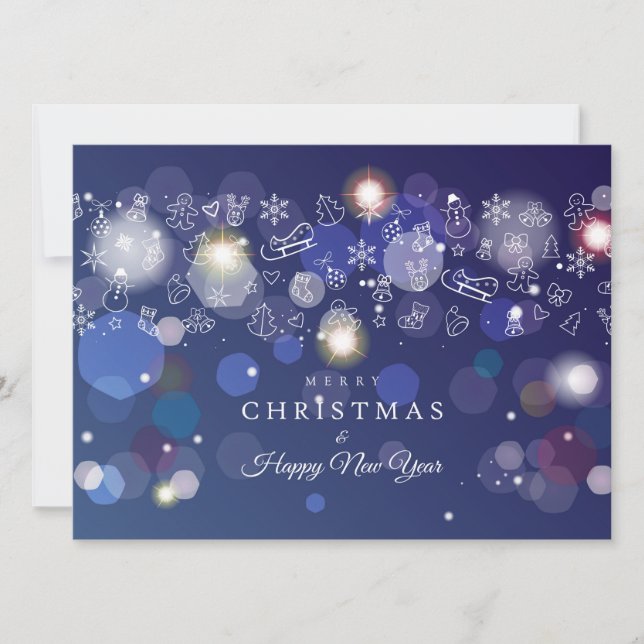 Merry Christmas & Happy New Year! XMAS Blue Card (Front)