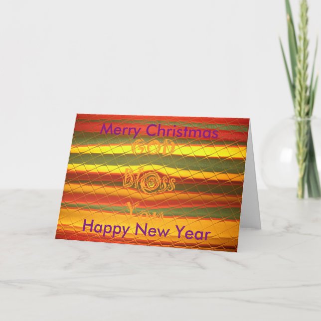 Merry Christmas Happy & NewYear God Bless You idea Holiday Card (Front)
