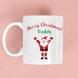Merry Christmas Happy Santa Name Coffee Mug
