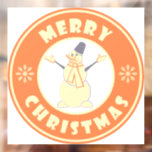 Merry Christmas happy snowman famous coffe style<br><div class="desc">Famous coffe style logo with Merry Christmas typography</div>
