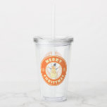 Merry Christmas happy snowman famous coffe style Acrylic Tumbler<br><div class="desc">Famous coffe style logo with Merry Christmas typography</div>