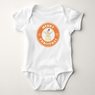 Merry Christmas happy snowman famous coffe style Baby Bodysuit
