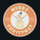Merry Christmas happy snowman famous coffe style Cutting Board<br><div class="desc">Famous coffe style logo with Merry Christmas typography</div>