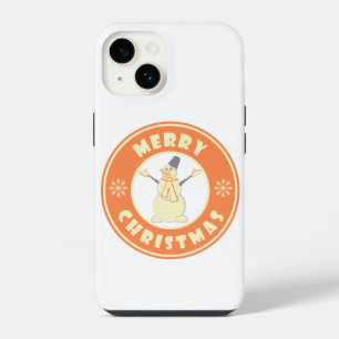 Merry Christmas happy snowman famous coffe style iPhone 14 Case