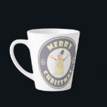 Merry Christmas happy snowman famous coffe style Latte Mug<br><div class="desc">Famous coffe style logo with Merry Christmas typography</div>