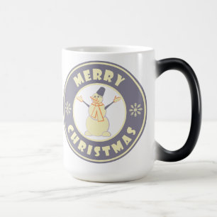Merry Christmas happy snowman famous coffe style Magic Mug