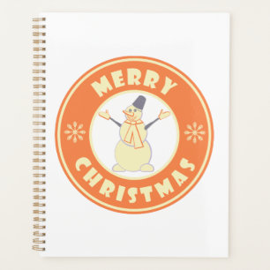Merry Christmas happy snowman famous coffe style Planner