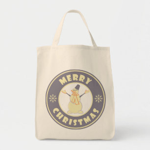 Merry Christmas happy snowman famous coffe style Tote Bag