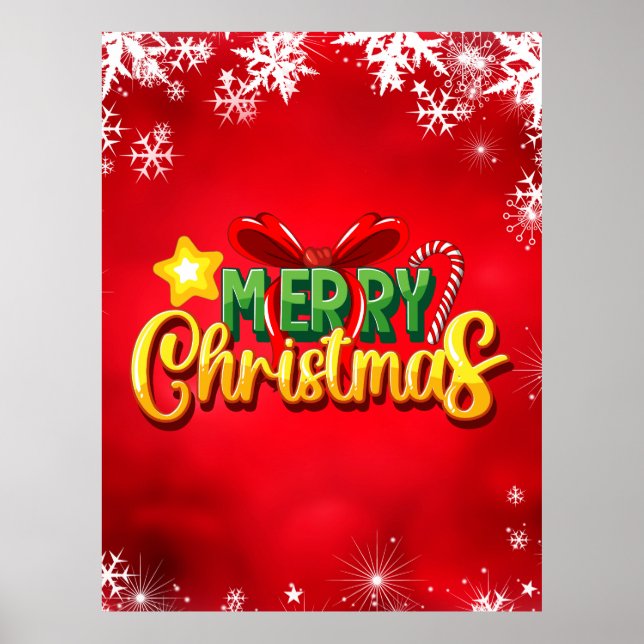 Merry Christmas Happy Xmas Red Green Holiday Funny Poster (Front)