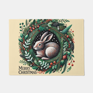 Merry Christmas Hare                               Doormat