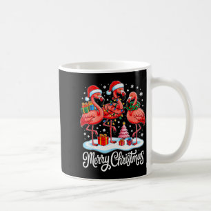 Merry Christmas Hat Santa Flamingo Light Xmas Wome Coffee Mug
