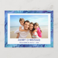 MERRY CHRISTMAS HAWAIIAN TROPICAL BLUE PHOTO