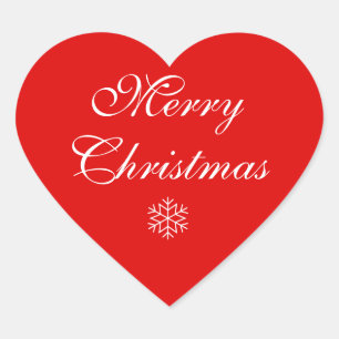 Merry Christmas Heart Sticker