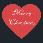 Merry Christmas Heart Sticker<br><div class="desc">Merry Christmas Heart Sticker. Great for adding to your Christmas gifts.</div>