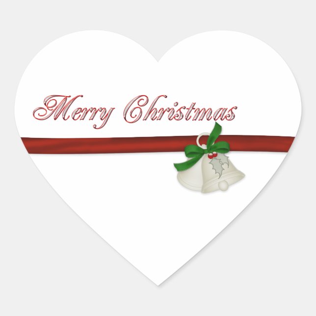Merry Christmas Heart Sticker (Front)