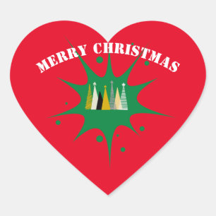 Merry Christmas Heart Sticker
