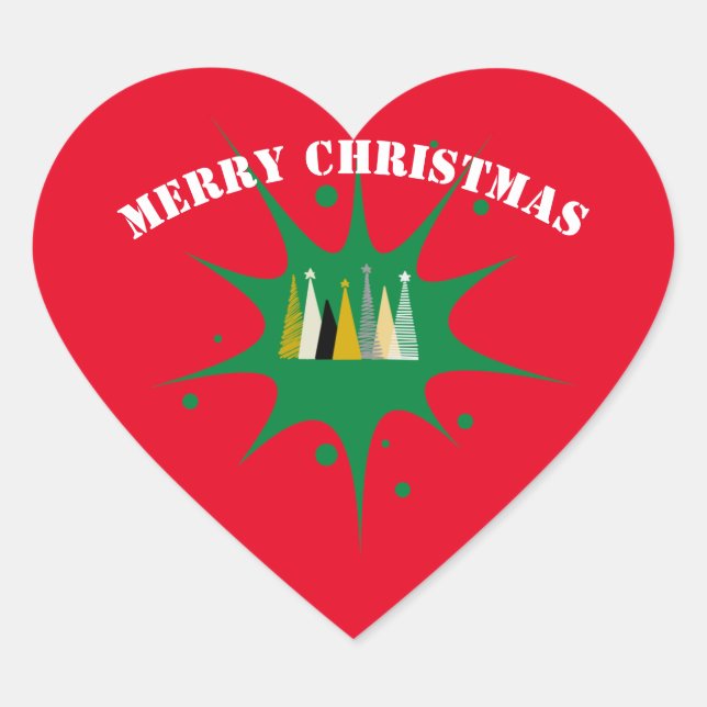 Merry Christmas Heart  Sticker (Front)