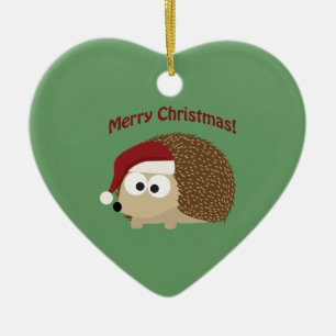Merry Christmas! Hedgehog Ceramic Tree Decoration
