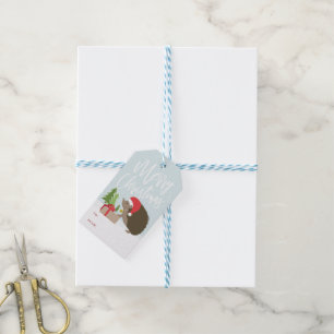 Merry Christmas Hedgehog Gift Tag