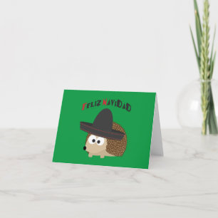 Merry Christmas Hedgehog Holiday Card
