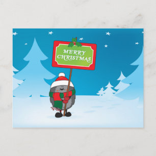 Merry Christmas hedgehog Holiday Postcard