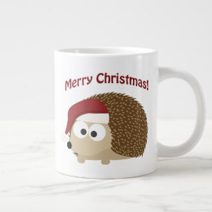 Merry Christmas Hedgehog Large Coffee Mug
