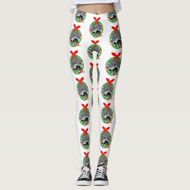 merry christmas hedgehog leggings (Front)