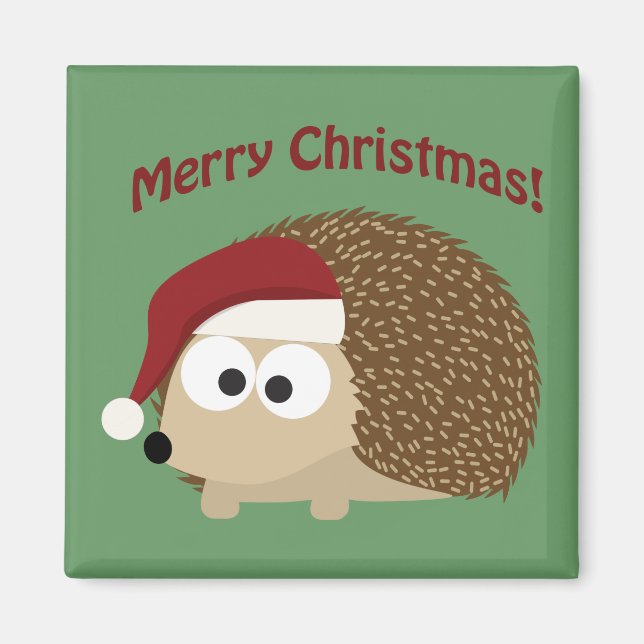 Merry Christmas! Hedgehog Magnet (Front)