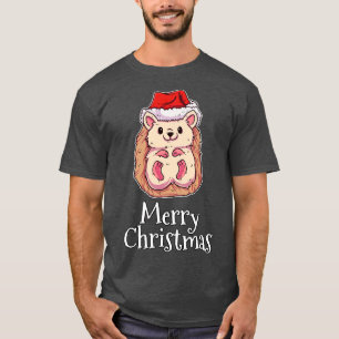 Merry Christmas Hedgehog Santas Hat Hedgehog T-Shirt