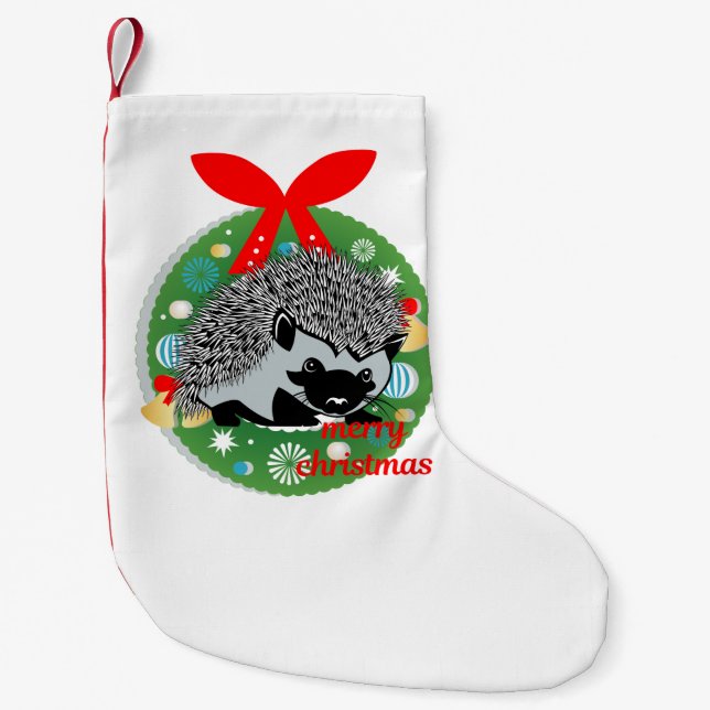 merry christmas hedgehog stocking (Front)